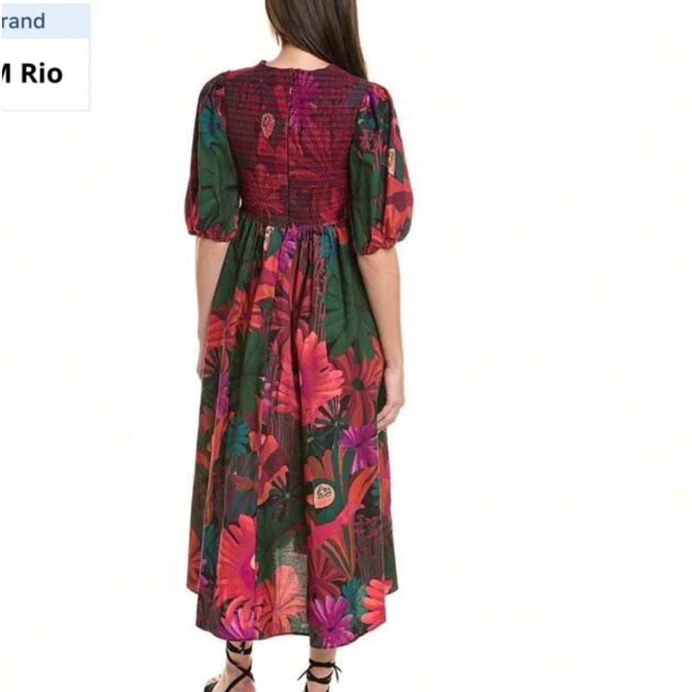 FARM Rio Floral Midi Dress - Red and Green - Picture 2 of 9